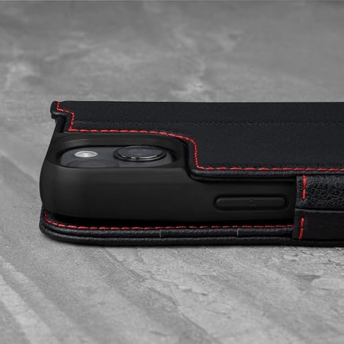 Miniatura 5 de TORRO Funda compatible con iPhone 13 Mini  Funda de piel premium tipo cartera con soporte y ranuras para tarjetas (negro)