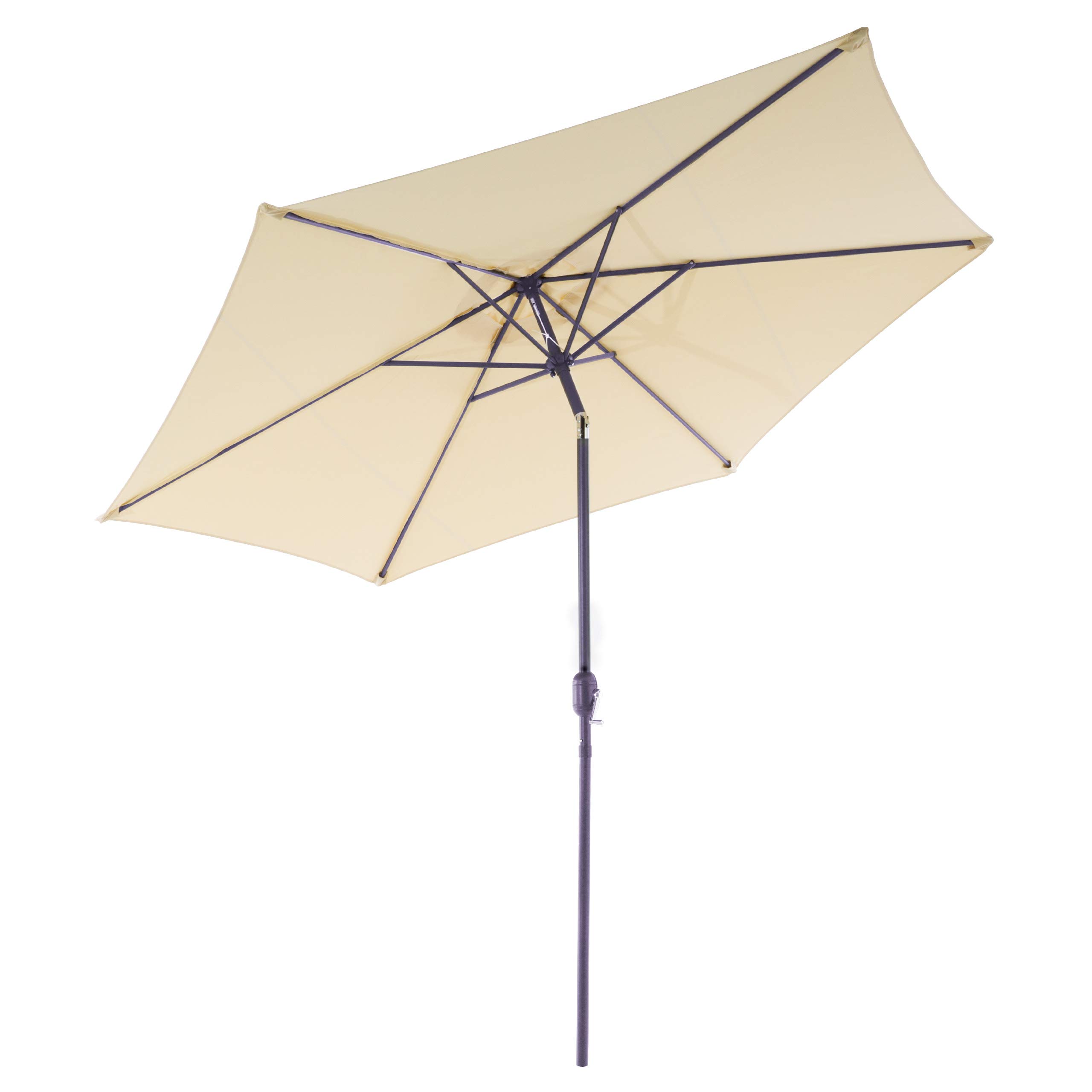 Nexos Trading Sonnenschirm Ø290cm Stahl Gestell UV Schutz UPF 50+ Gartenschirm Marktschirm mit Kurbel und neigbar Schirmstoff Wasser- und schmutzabweisend Höhe 230 cm Farbe wählbar
