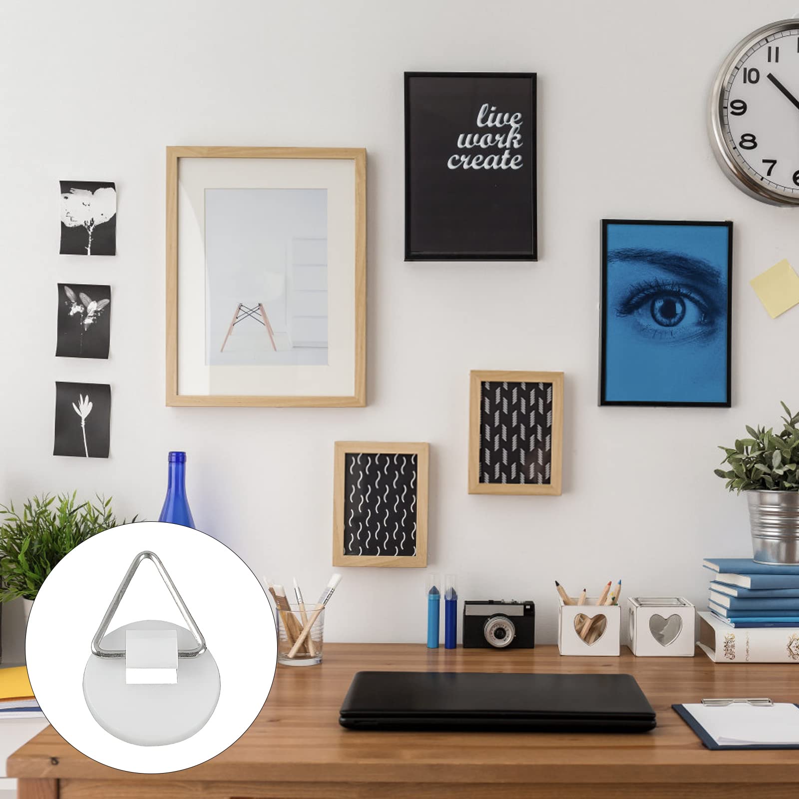 Ganci Autoadesivi Invisibili Per Piatti - 50 Pezzi Bianchi Con Gancio In Metallo - Foto 2