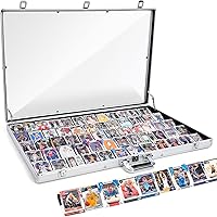 CoJewe 34x22 Aluminum Locking Display Case for Trading Cards, TCG, Sports Cards, Jewelry - Portable Tabletop Showcase for Trade Shows