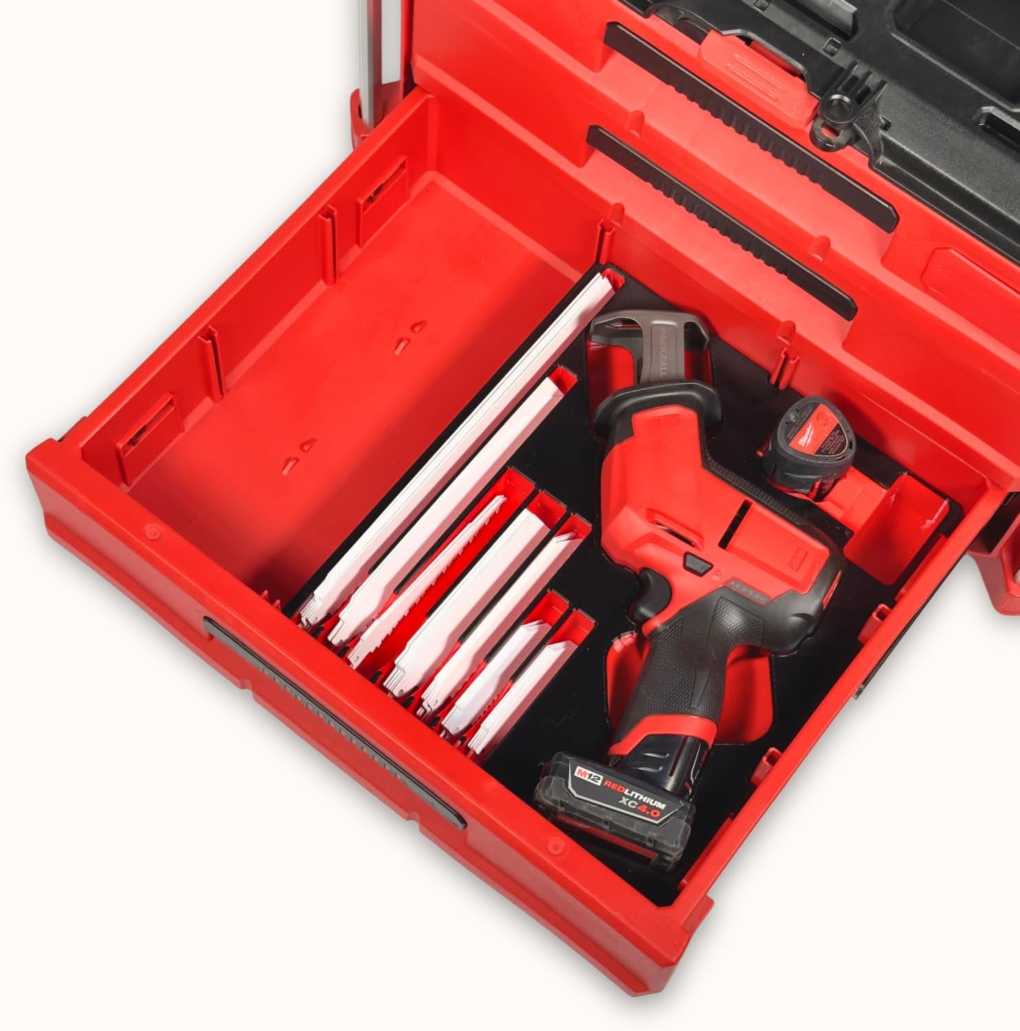 M12 Hackzall PACKOUT Drawers Insert | Compatible with Milwaukee 2520-20 | Custom 3D Printed Tool Organizer