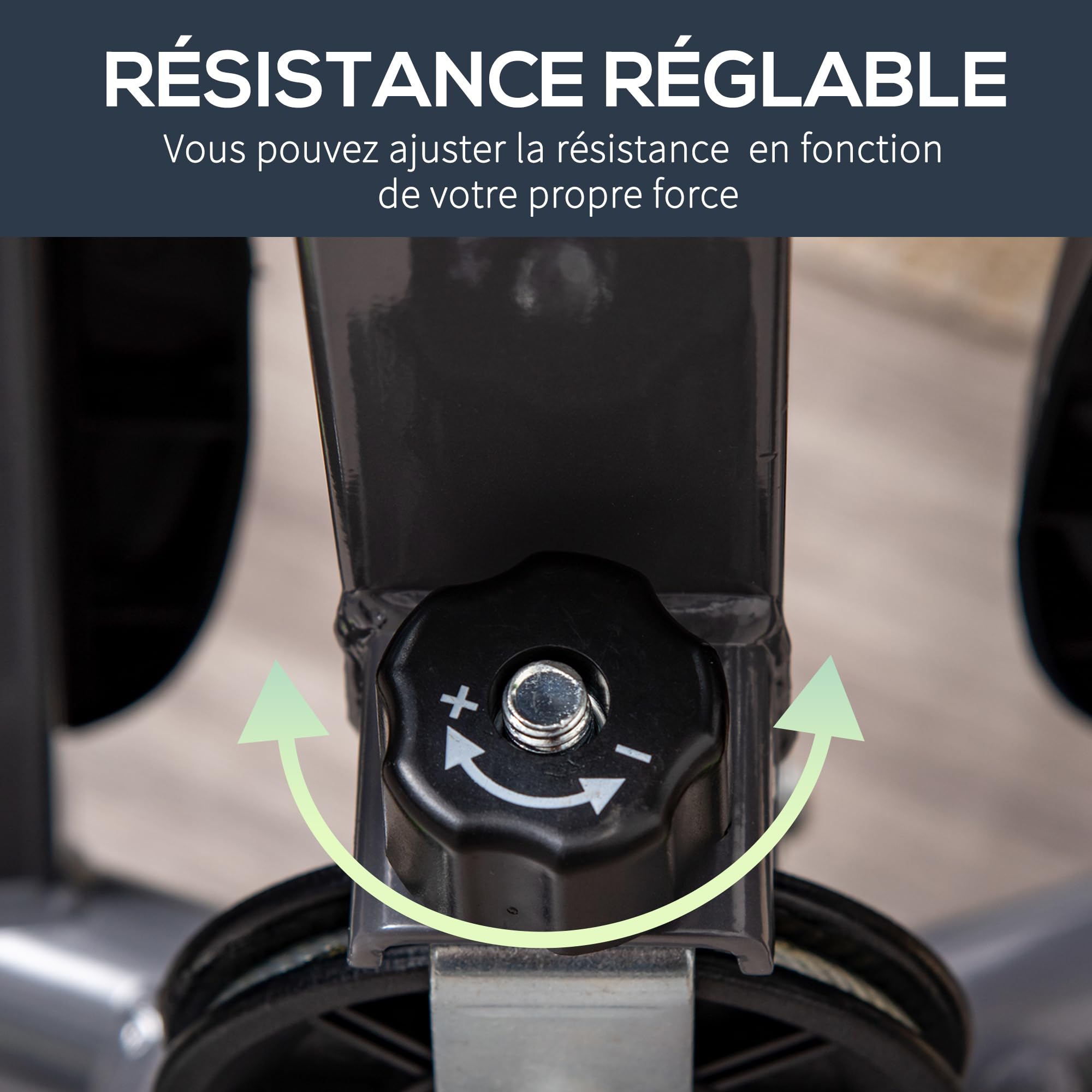 HOMCOM Stepper avec Guidon Stepper Fitness Appartement écran LCD résistance réglable Exercise Hanches Jambes lombes pour Maison Acier
