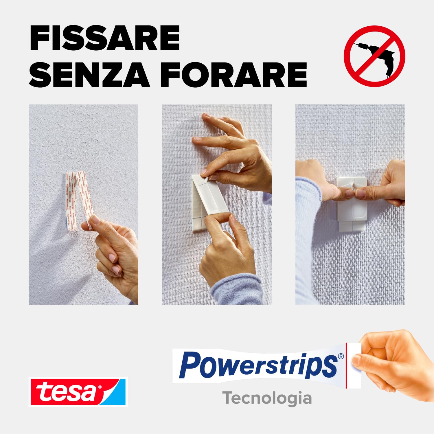 tesa Chiodo Adesivo 2kg Bianco per Carta da Parati Intonaco Set 2 Pezzi