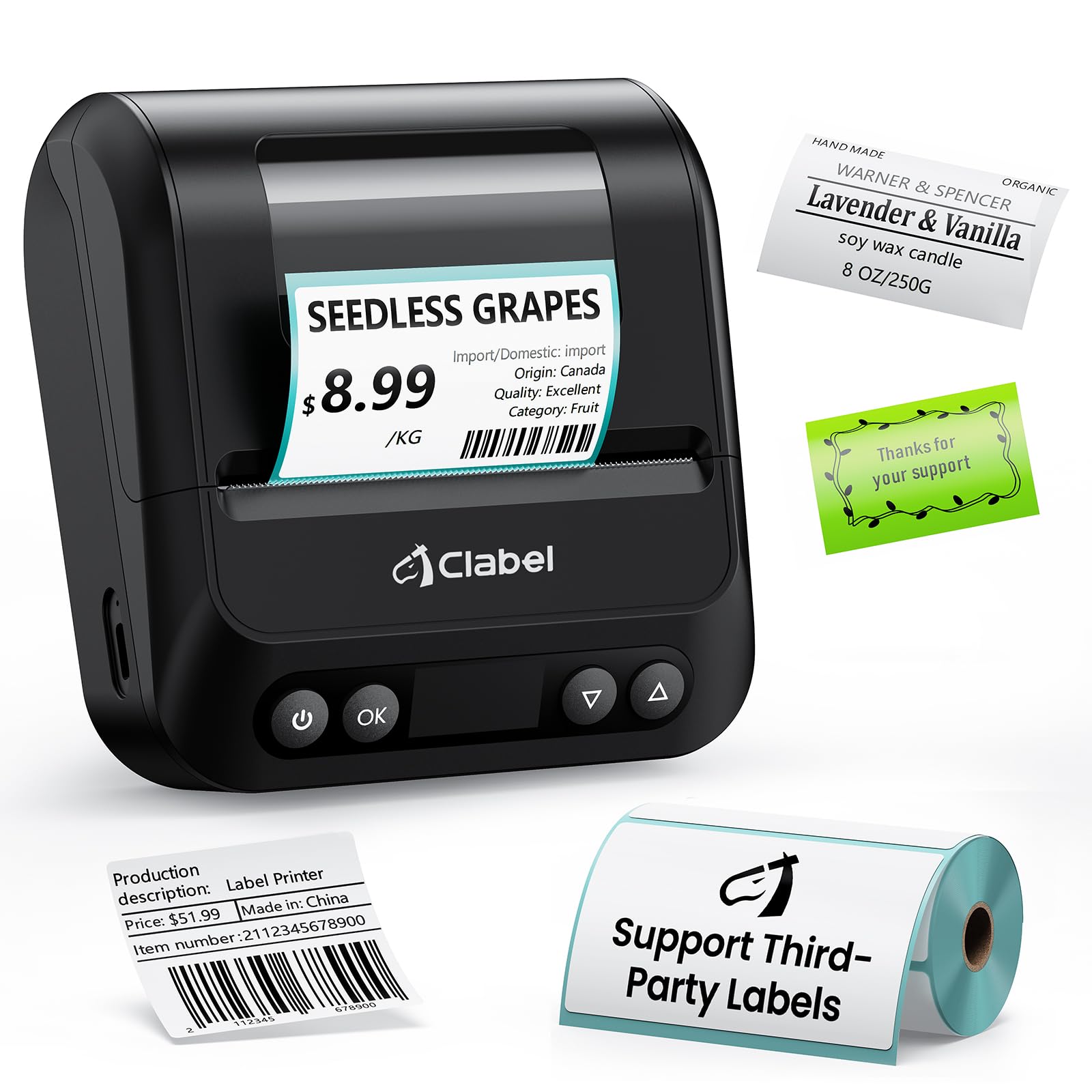 stampante termica portatile clabel 320b 3 pollici bluetooth兼容安卓ios