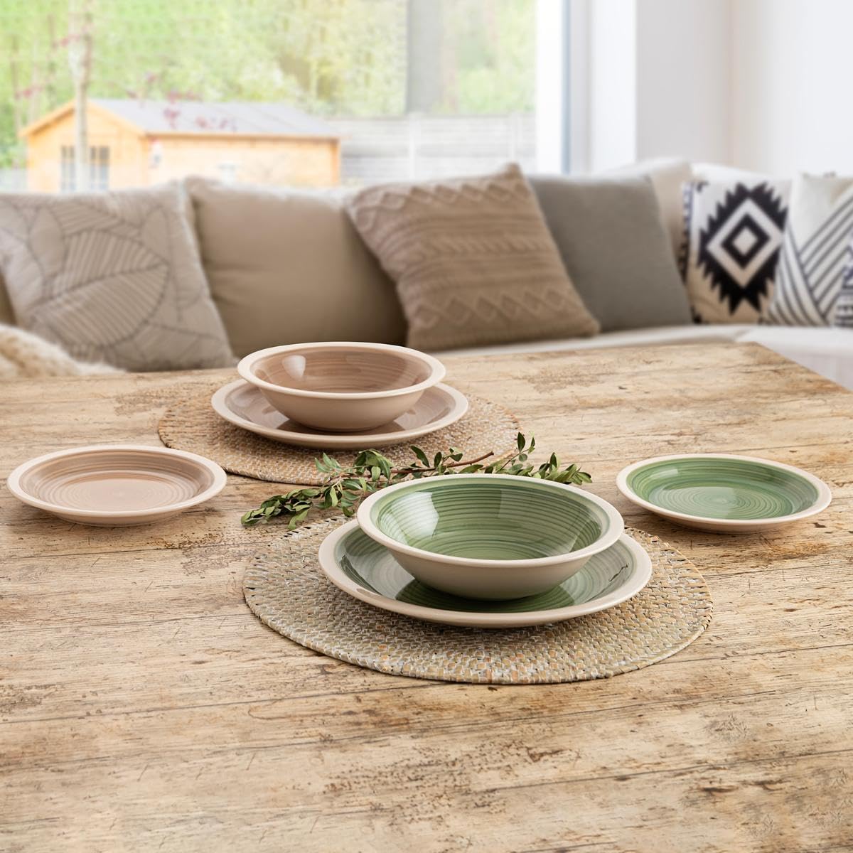 Quid Calypso Vaisselle en céramique Passe au micro-ondes Conservez les assiettes dans un endroit sec et ventilé empilable