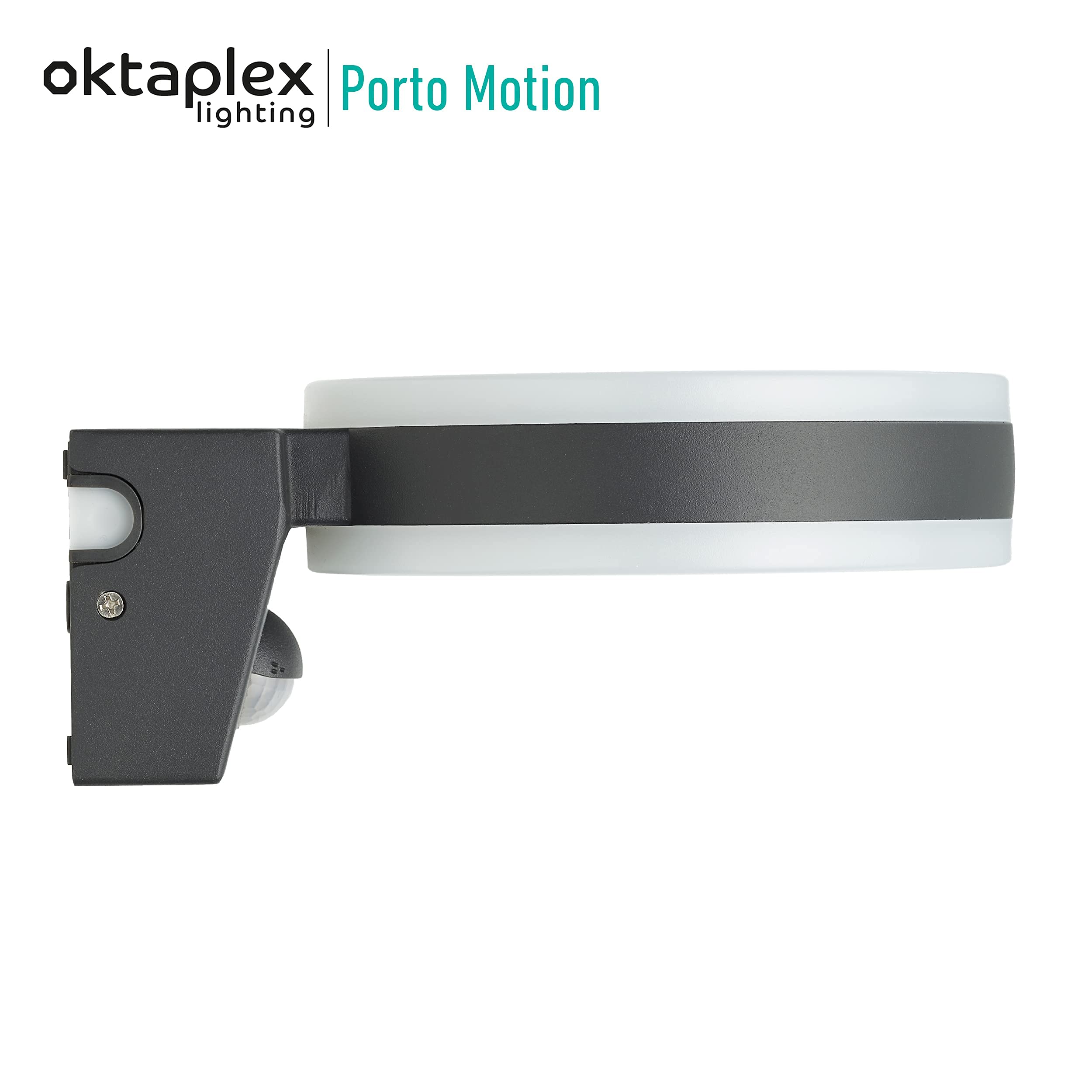 Oktaplex LED Außenlampe mit Bewegungsmelder Porto 15W IP65 | Außenleuchte anthrazit, Außenbeleuchtung Haus Außen Wand, Wandleuchte, 3000K Warmweiß