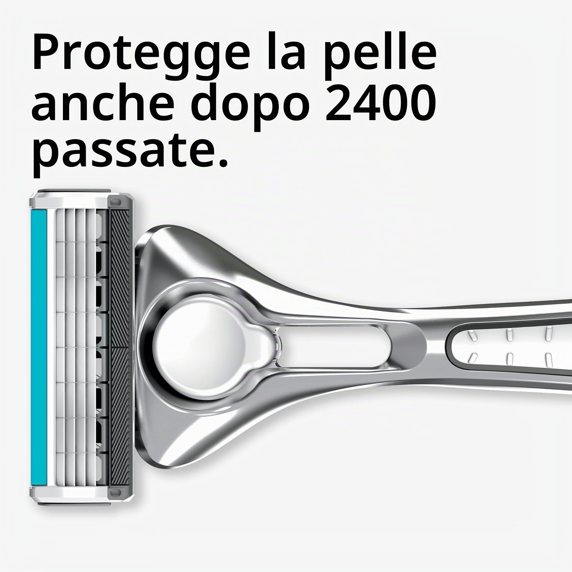 Schick Quattro - Rasoio in titanio, 1 manico e 4 cartucce, rasoi da uomo, 4 lame da barba, lame da uomo, 1 manico con 4 ricariche di lamette