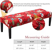 Vista 4 de YISUN Fundas de banco impermeables para comedor, funda de banco de jacquard elástica, antipolvo, extraíble, lavable, fundas de asiento de silla