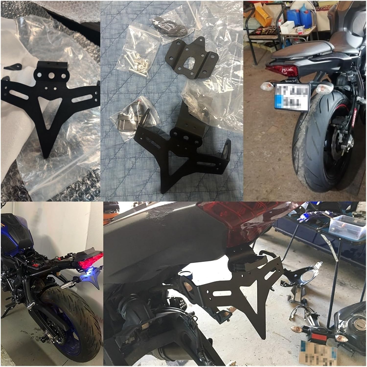 dengpandianzi Fender Eliminator Registration Frame Motorcycle License Plate Holder Compatible with MT-07 MT 07 MT07 2013-2021 2014 2018(with MT07)