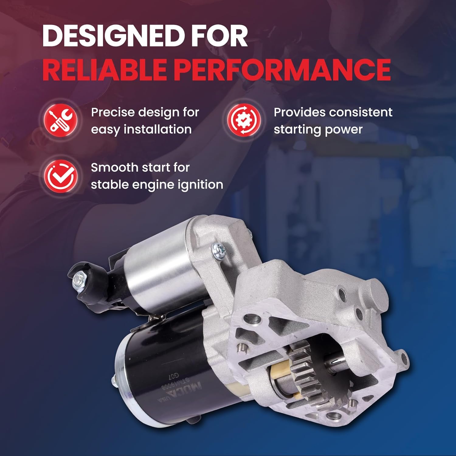 MOCA 19008 Starter Motor Fit for Honda 2007-2010 Odyssey 3.5L