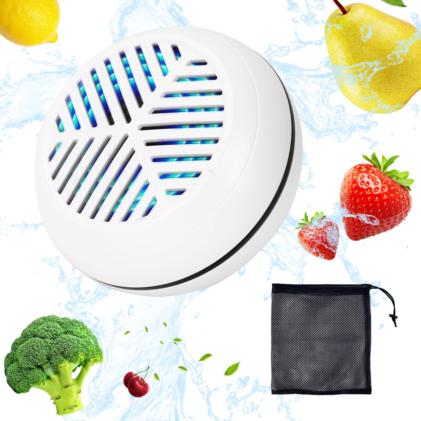 Obst-und Gemüsereiniger, Tragbarer Obst-und Gemüsewaschmaschine, Obst und Gemüse Waschmaschine, mit OH-Ionen-Reinigungstechnologie zum Waschen von Reis, Geschirr