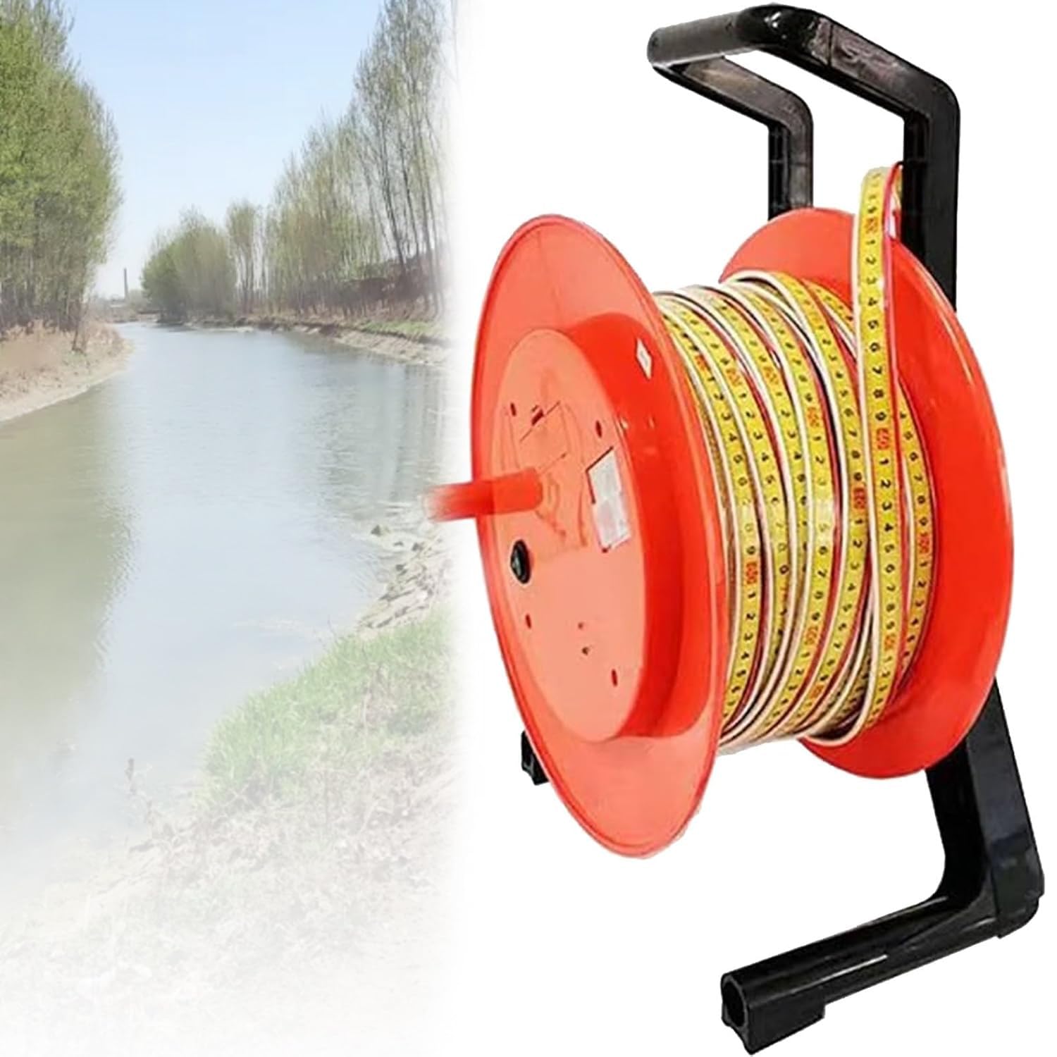 Medidor De Nivel De Agua Portátil,Sonda De Acero Inoxidable 30m | Indicador Electrónico Integrado Con Señalización Visual Y Sonora Construcción Duradera Para Uso Continuo En Ingeniería Civil