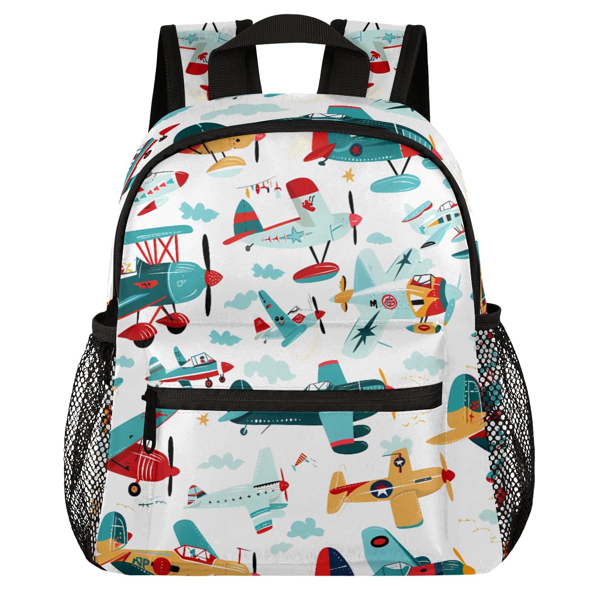 Peaom Airplane Aircraft Toddler Backpack for Boys Girls Kids Cartoon Mini Backpacks Casual Daypack Preschool Kindergarten Bookbag Travel Backpack