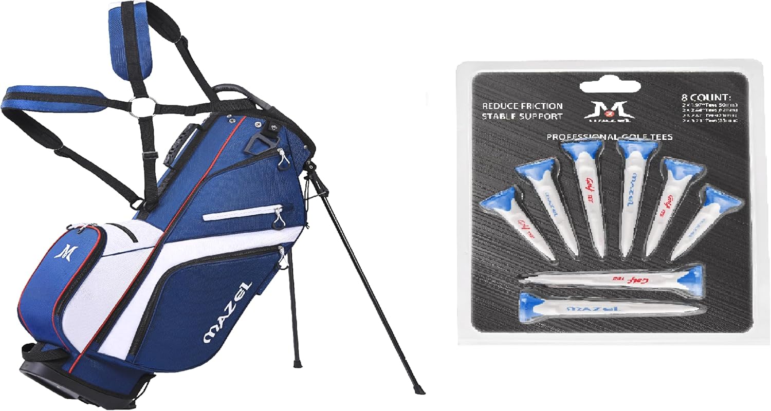 MAZEL Golf Stand Bag & Golf Tees, Bundle of 2