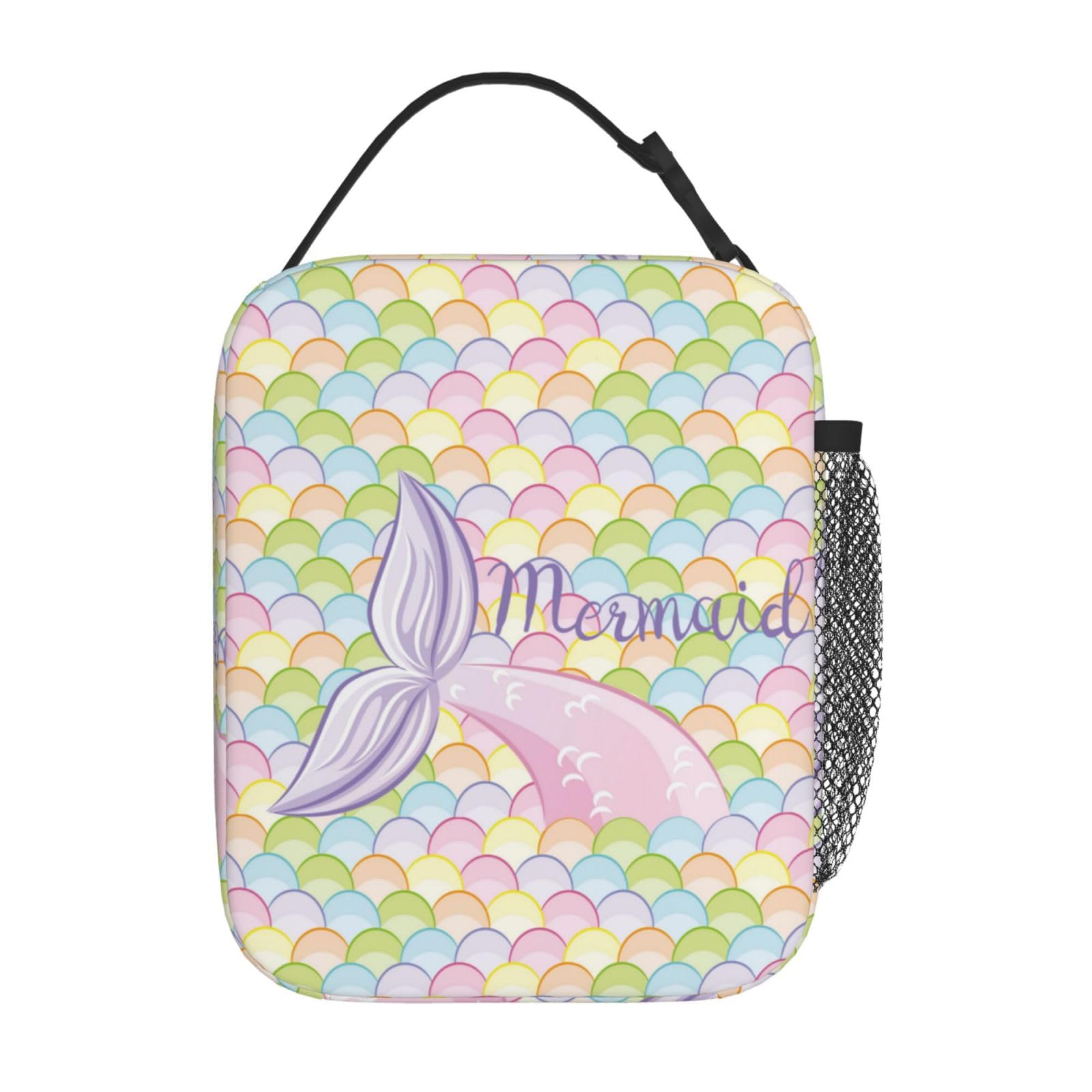 DORKEIXIA Mermaid Tail Colorful Galaxy Blue Insulated Lunch Bag Portable Reusable Zipper Lunch Box For Men Women Work Picnic Travel Camping — image 1