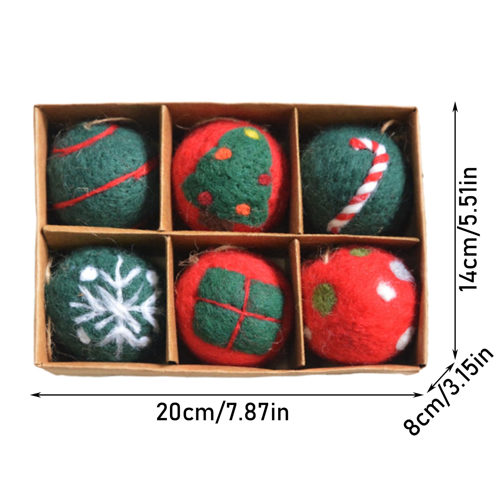 Set di palline per albero di Natale, in feltro di lana, palline di Natale infeltrite | Elegante sfera di filato per albero di Natale per decorazioni decorative, albero di Natale, soggiorno, atmosfera