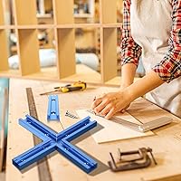 Vista 6 de Zonon Juego de 6 intersecciones de riel en T con tornillos de madera, pistas en T para intersección de carpintería, perfil de doble corte de 3