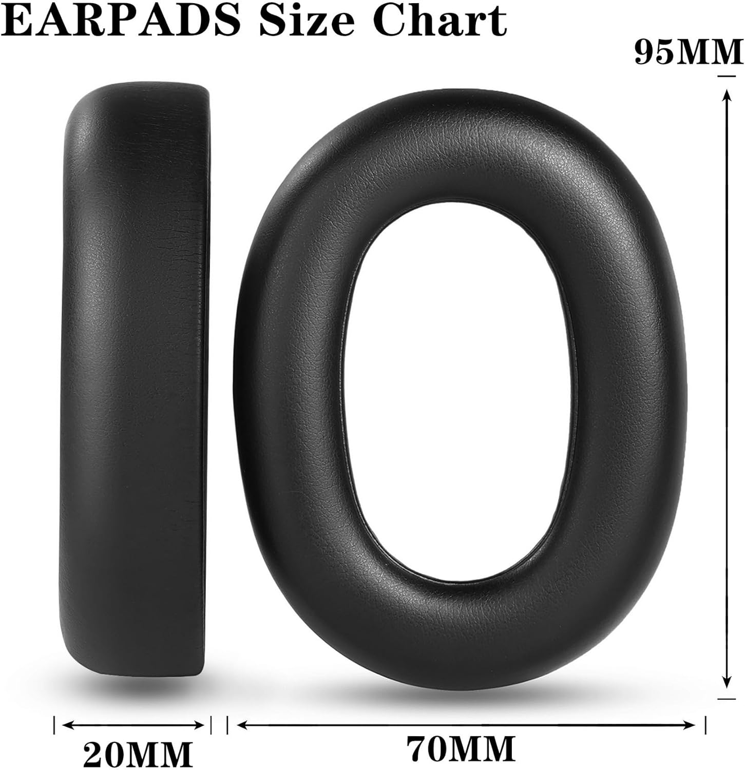 Replacement Earpads Ear Cushions Compatible with Plantronics Voyager Surround 80 UC/Voyager Surround 85 Headphones with Soft Protein Leather Memory Foam Accessories-Black