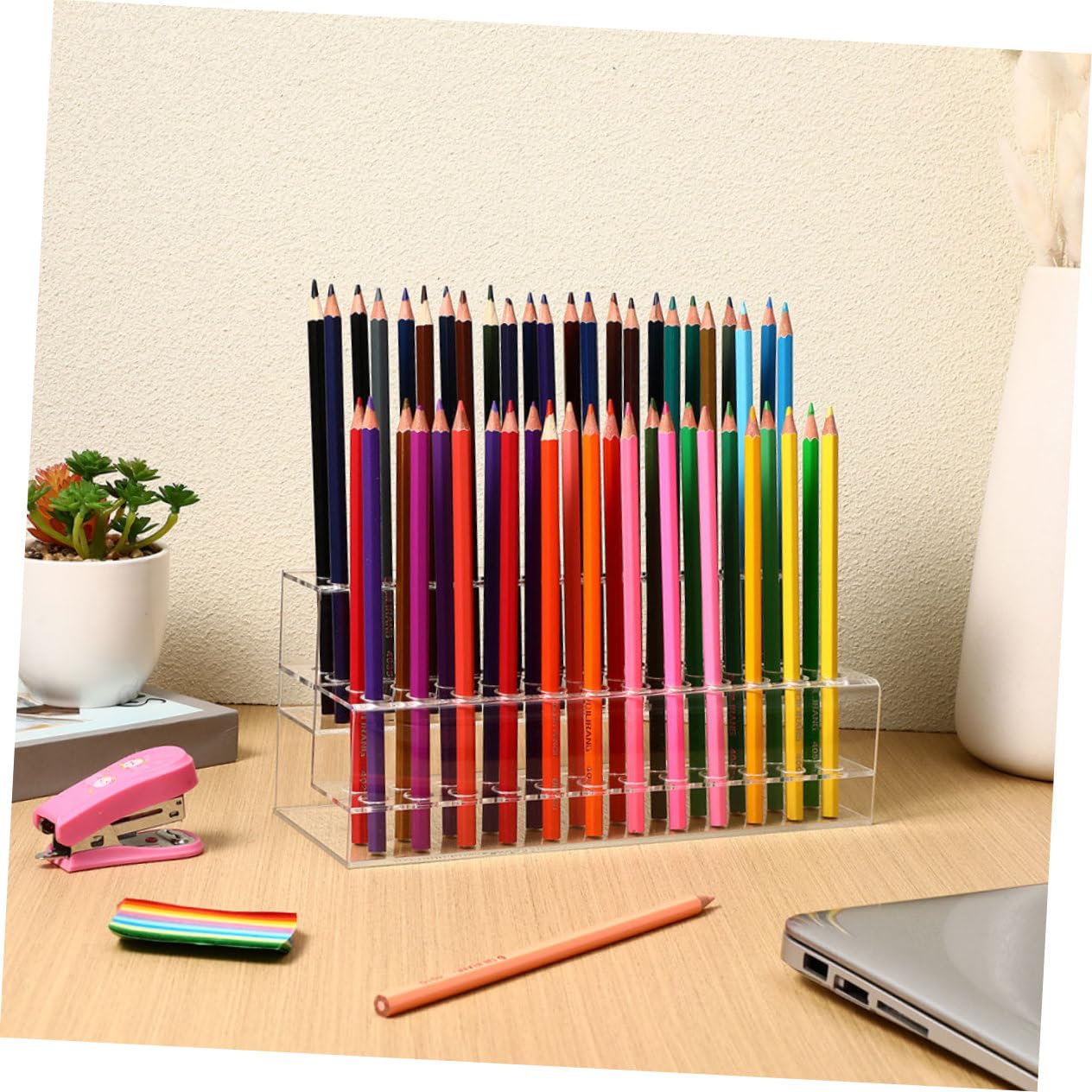 Stiftehalter aus Acryl für Augenbrauenstifte, 2 Stück, 48 Löcher