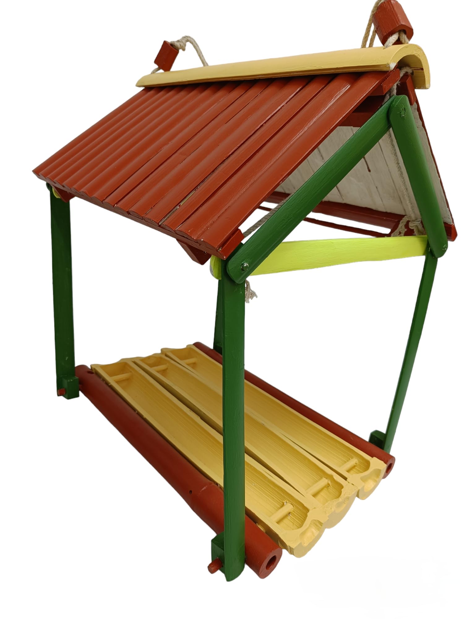 Eco-Friendly Bamboo Bird Feeder by Areva Farms | Large Bird feeder hanging | Bird feeder hanging for balcony grill | Bird feeder water and food | Perfect for Balcony, Garden, or Outdoor Use (Set of 1) (B0D1MR3FQ3) Amazon Price History, Amazon Price Tracker