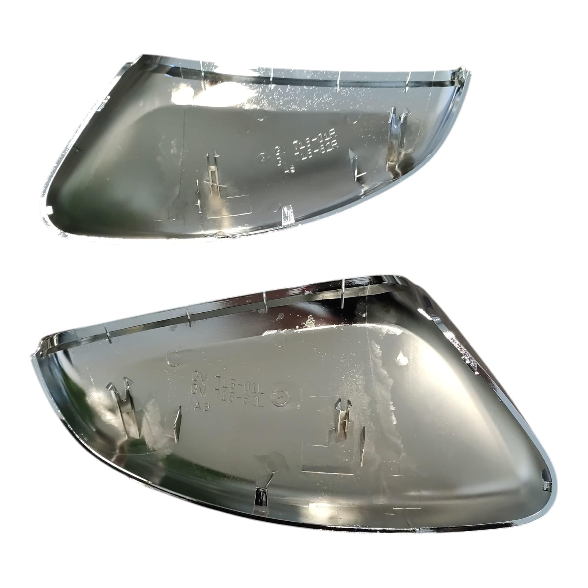 Coppia Calotte Specchio Cromate Retrovisore Compatibile con Peugeot 208 2008 Citroen C3 C4 Cactus Opel Corsa F Nuove Coprispecchi Argento Tuning Sportivo