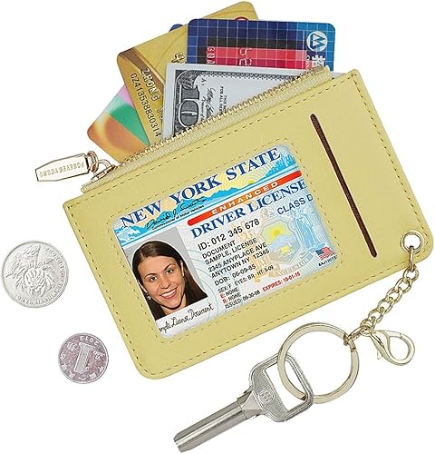 Miniatura 2 de Carteras pequeñas de cuero delgado para mujeres, tarjetero, cartera, monedero con llavero