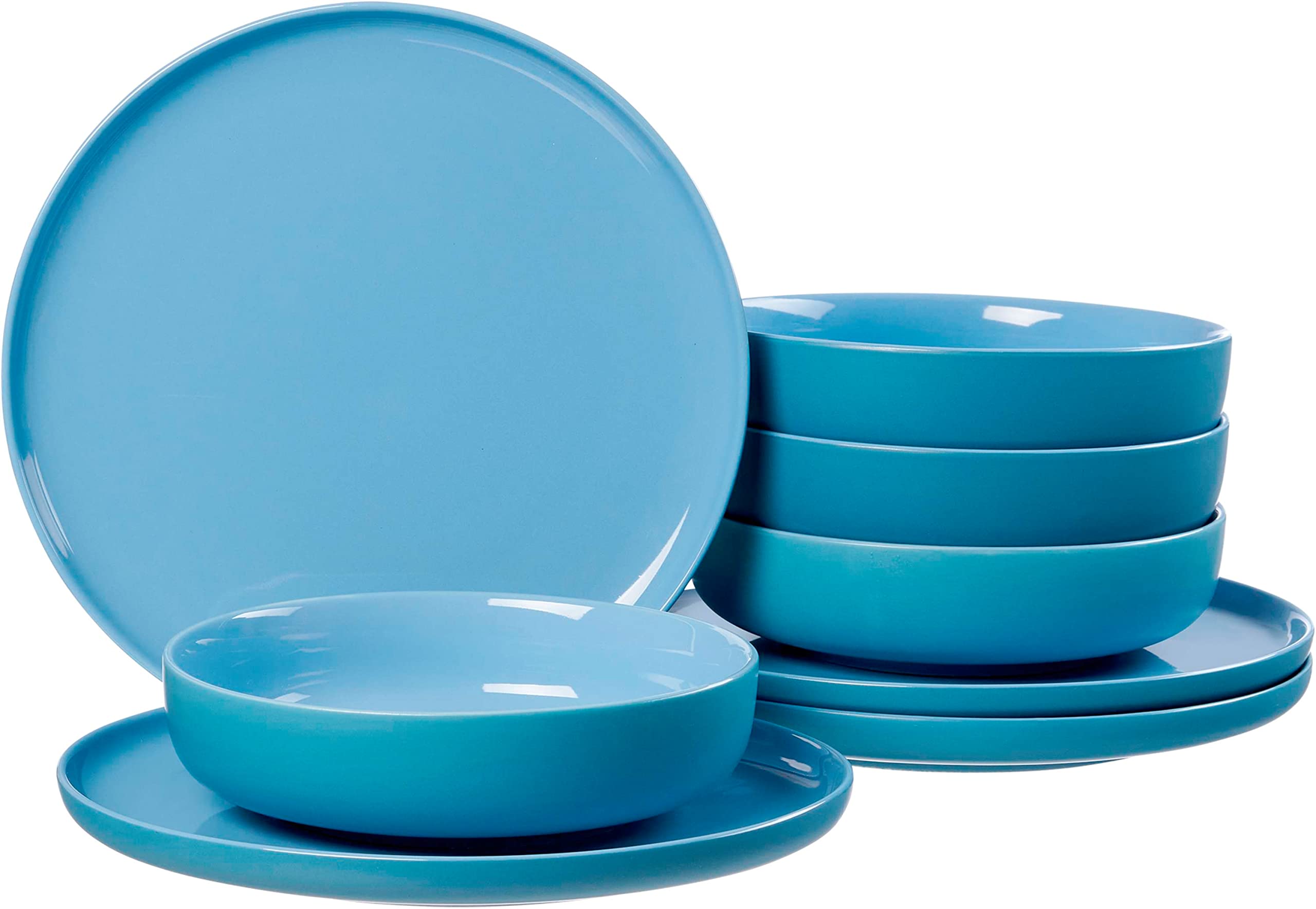 Service de table bleu en céramique moderne pour repas de fête et au quotidien