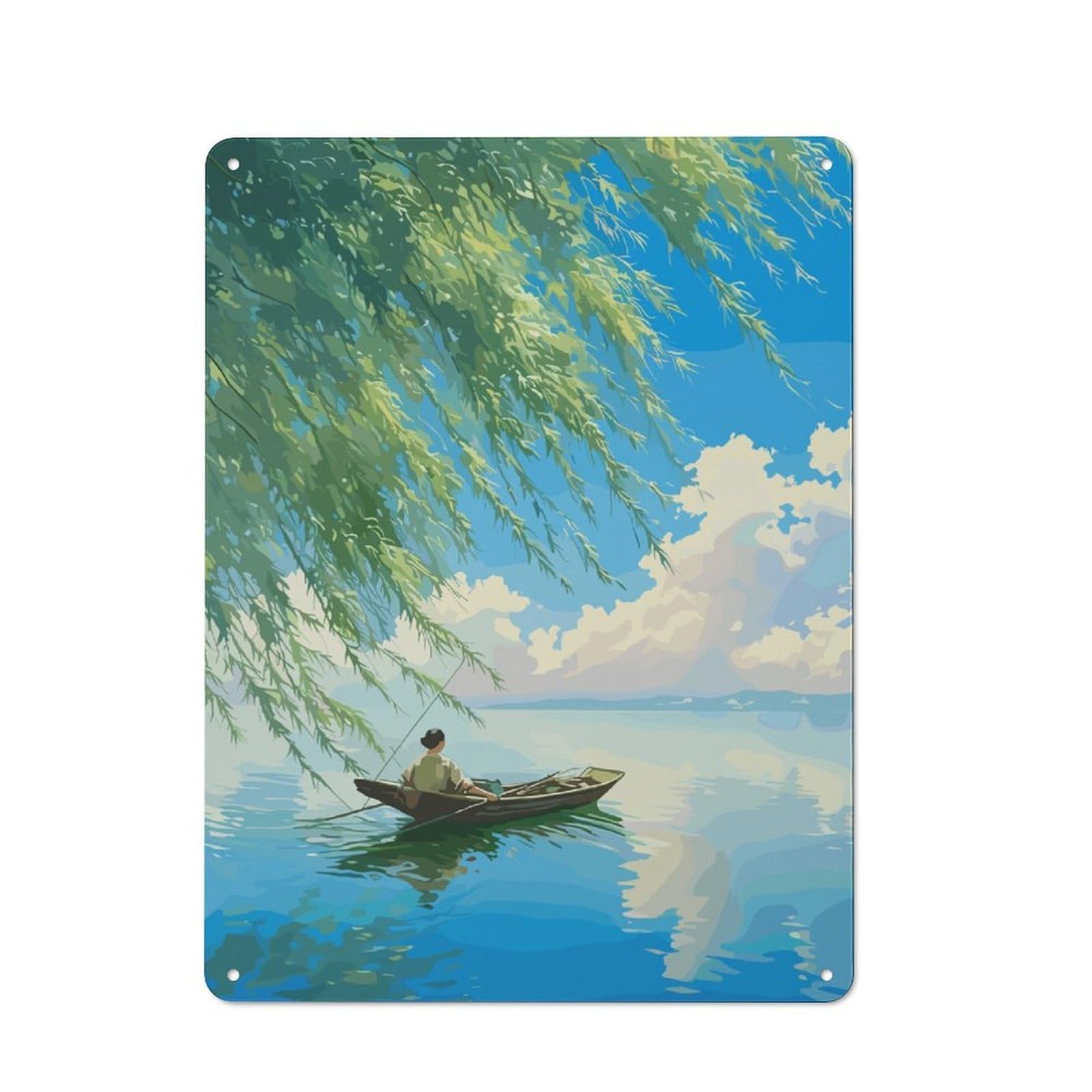 Junmoney Ocean Nature Metal Sign 40X30cm With For Pub Or Café, Retro Decor, For Cooler-Month Interiors With Retro Character