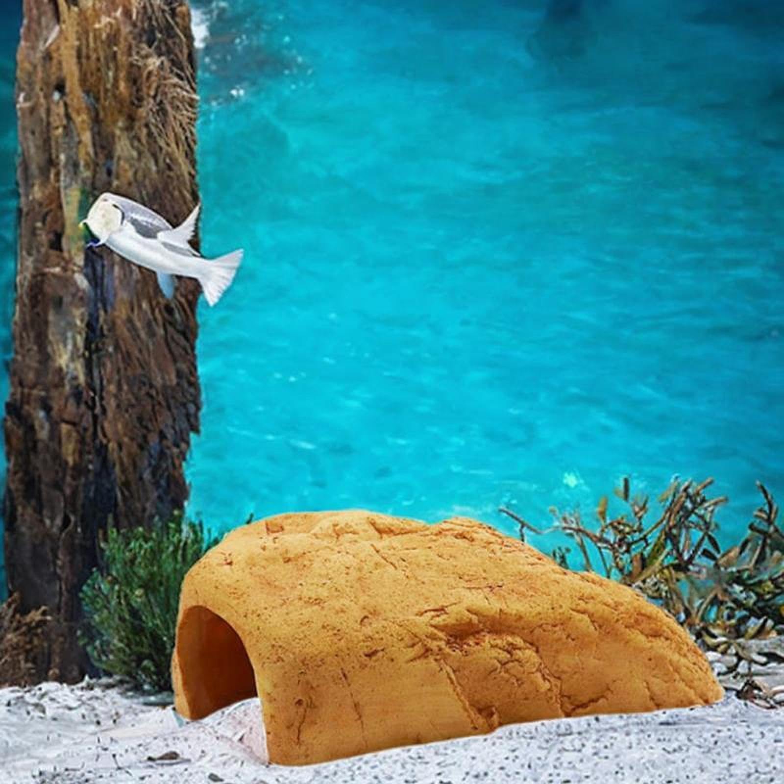 perfk Tank di Pesce Hideout Aquarium Hideaway Rock Aquarium Decorazione Ornamento del Serbatoio di Pesce per Tartarughe Piccoli Pesci Betta Piccole