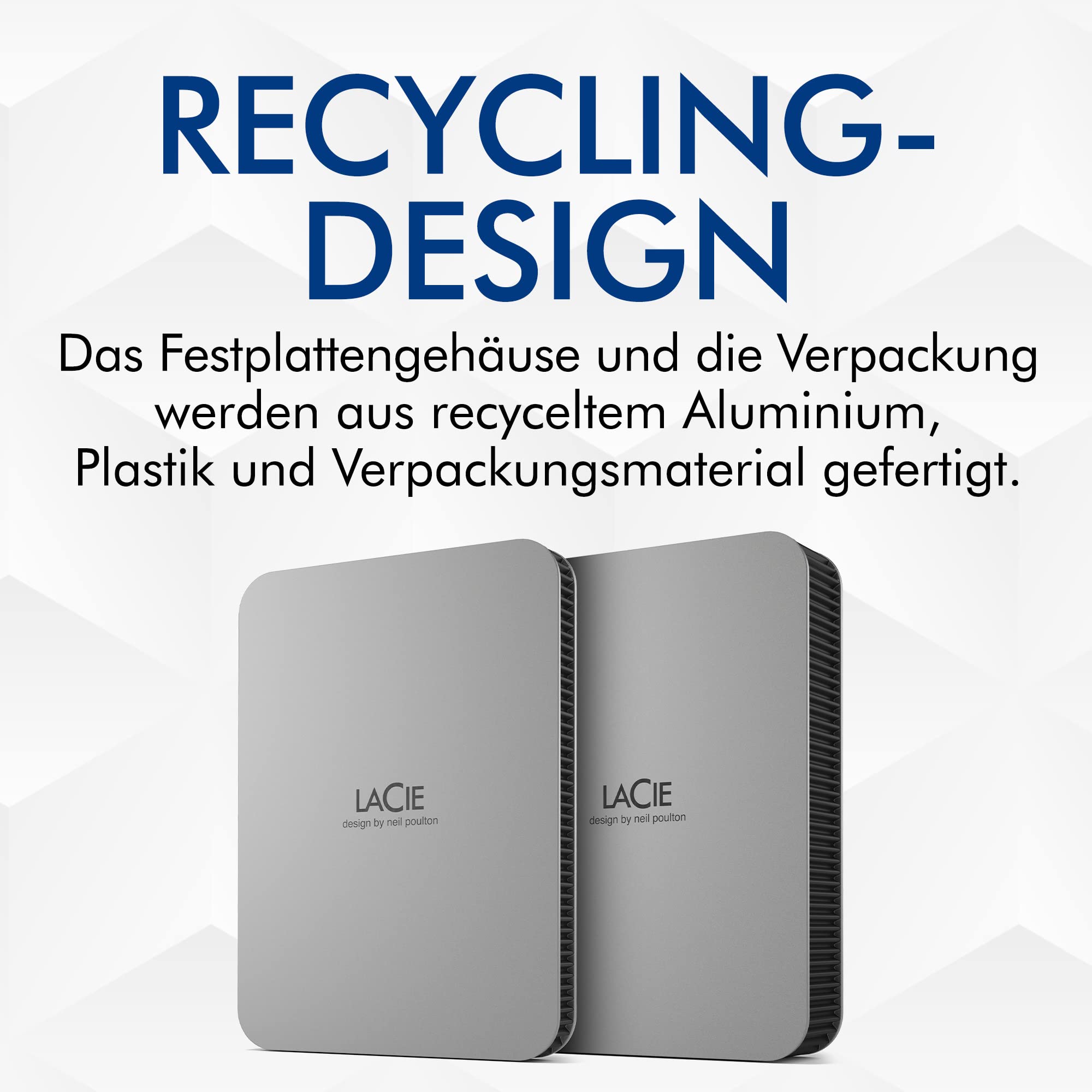 LaCie Mobile Drive Moon 2TB, Tragbare Externe Festplatte, 2.5 Zoll, Mac & PC, silber, inkl. Data Rescue Service (STLP2000400)
