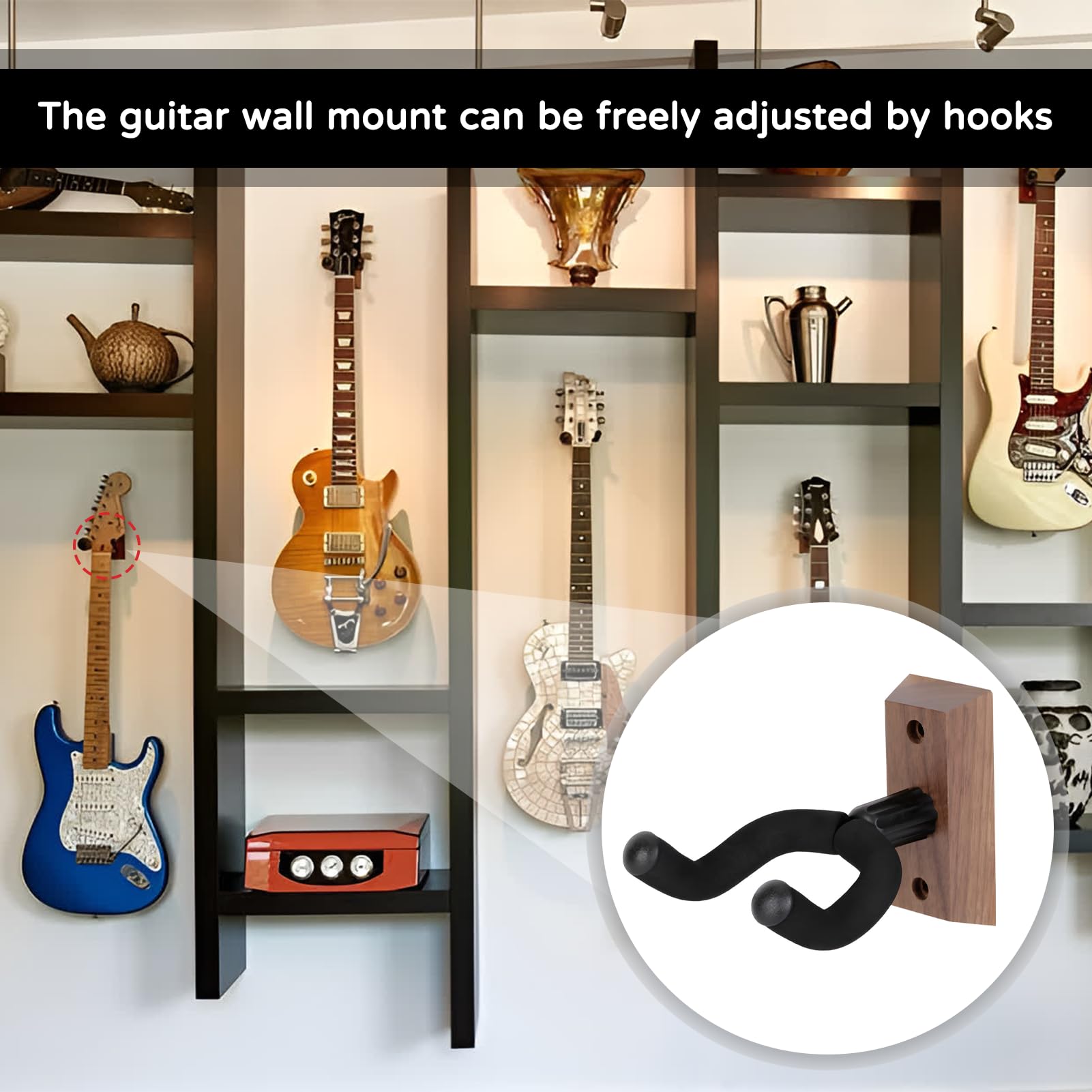 Gitarrenhalterung Wand,Gitarren Wandhalter,Gitarre Wandhalterung Für Wand,Klassische Akustikgitarre Haken,Gitarrenständer Mit Weich Gepolstertem Gitarrenhalter,Für Akustik,Elektrik,Gitarre,Ukulele