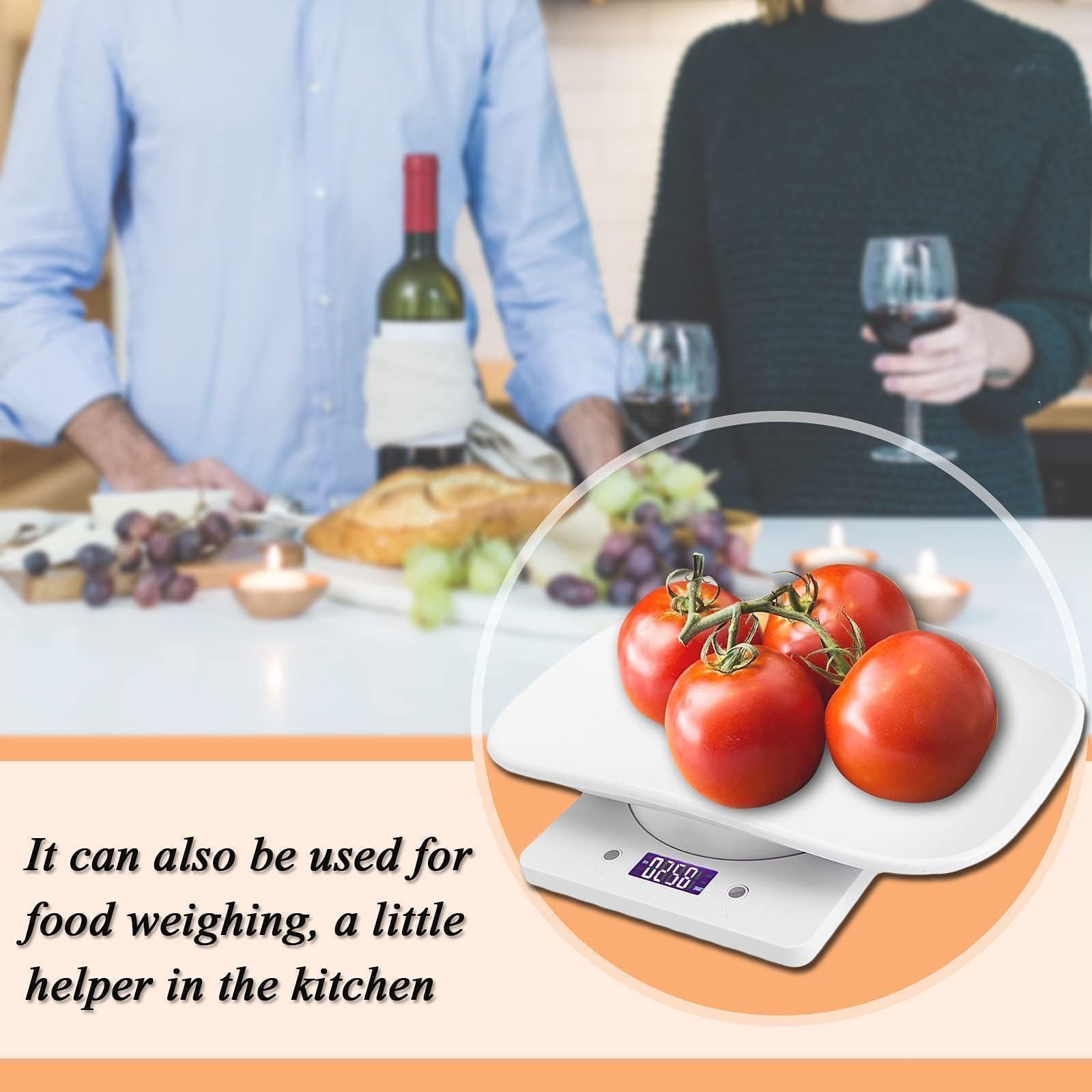 Agatige Báscula De Peso para Mascotas Pequeñas 10kg/1g, Báscula Multifuncional Portátil con Bandeja Extraíble, Báscula Digital LCD Electrónica para Medir Peso del Recién Nacidos Animales (Máx 10 Kg)
