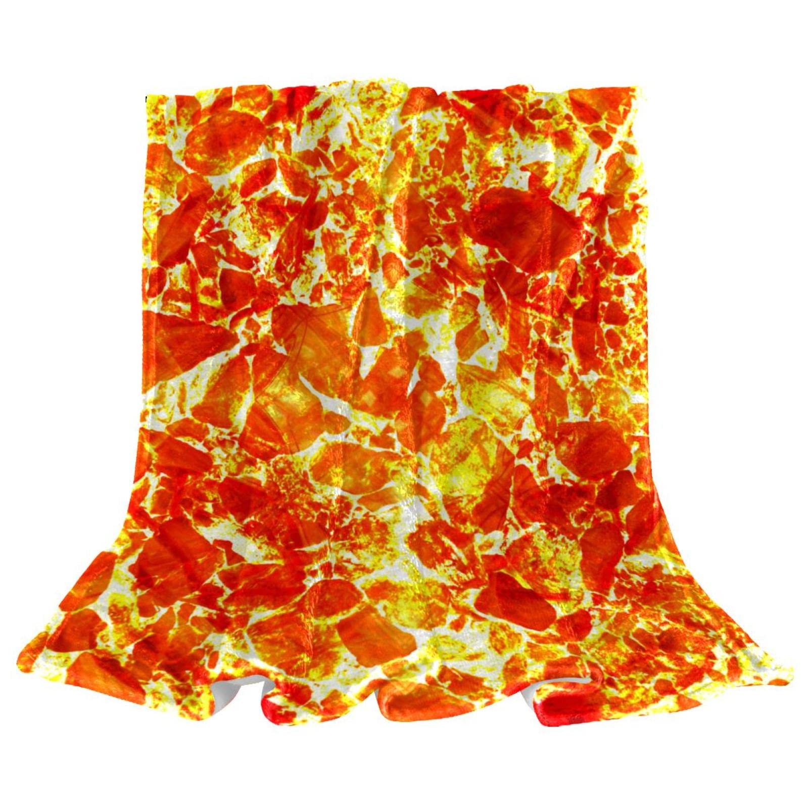 Fleece Throw Blanket Volcanic Lava Surface Magma Texture for Couch Lightweight Plush Fuzzy