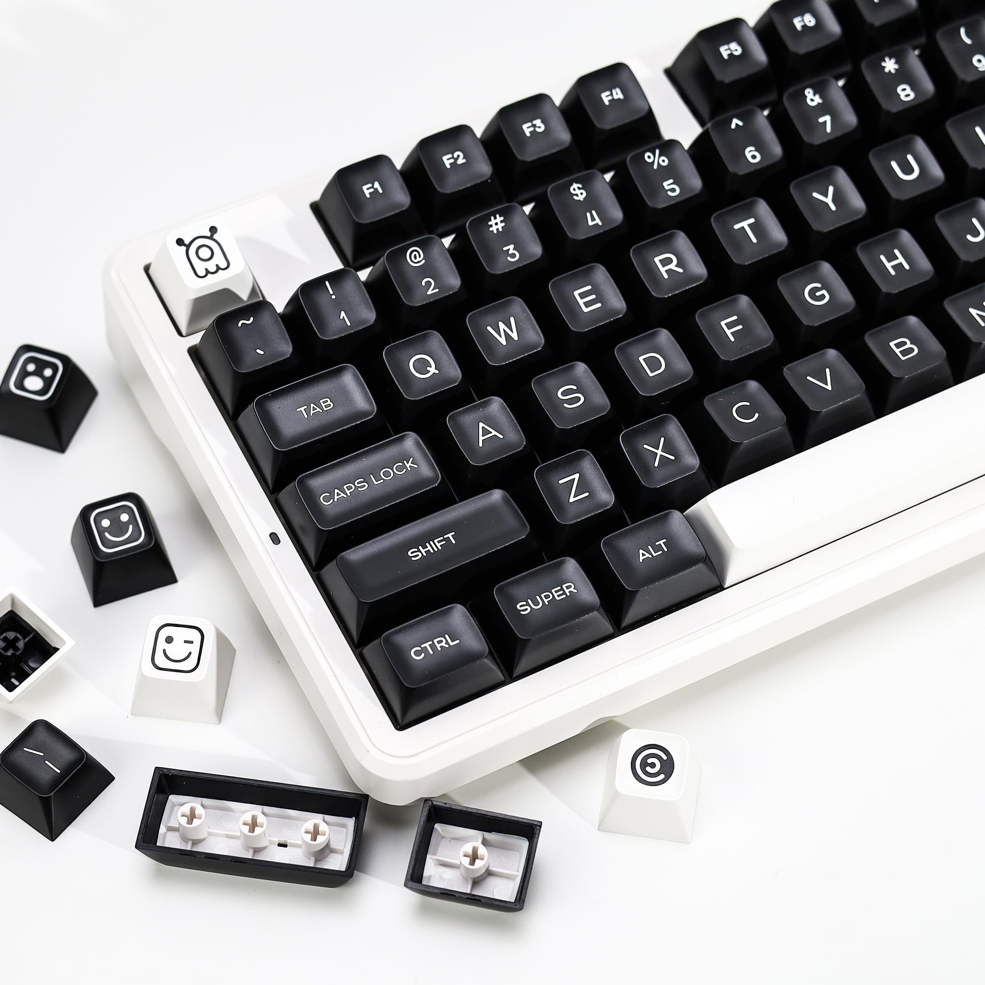 Amazon.com: KBDiy WOB PBT Double Shot Keycap Set,160 Keys Black