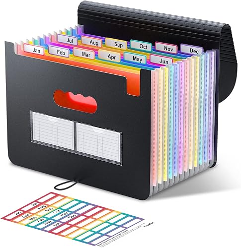 Trieur A4,12 Pochettes Rangement Papier Administratif/C ThinkTex