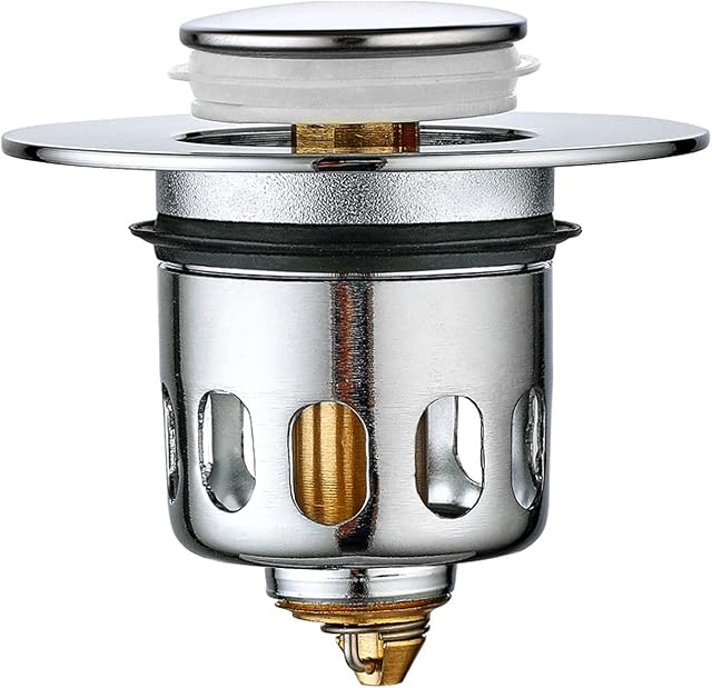 DINGFENG Universal Sanitary Sink Plug, Anti-clogging, Pop-up Drain Plug, Bathtub Sink Plug, Bathtub Converter, Sink Drain Filter Plug, no Overflow Basket with Extended 1.33~1.57 inch Drain Hole