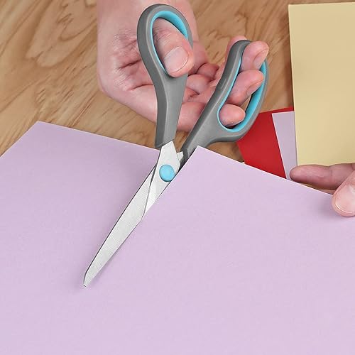 Miniatura 9 de Tijeras de revestimiento de teflón, cuchillas de acero inoxidable, mango de agarre suave, adecuadas para hogares, oficinas y escuelas, todo uso,