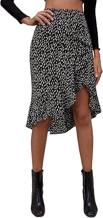 midi wrap skirt polka dot