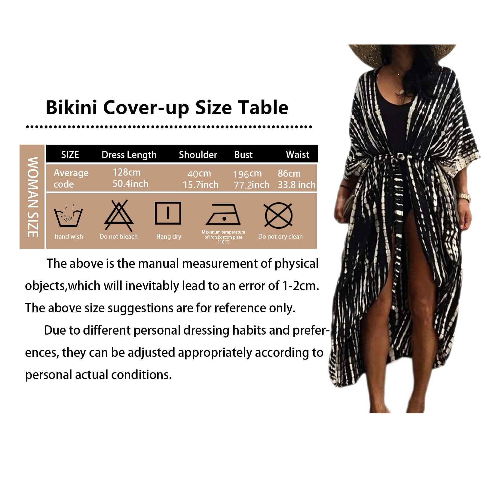 Femmes Robe Bikini de Plage Longue Boheme Maxi, Front Ouvert Floraux Chemisier Kimono Bikini Cover-Up Villégiature