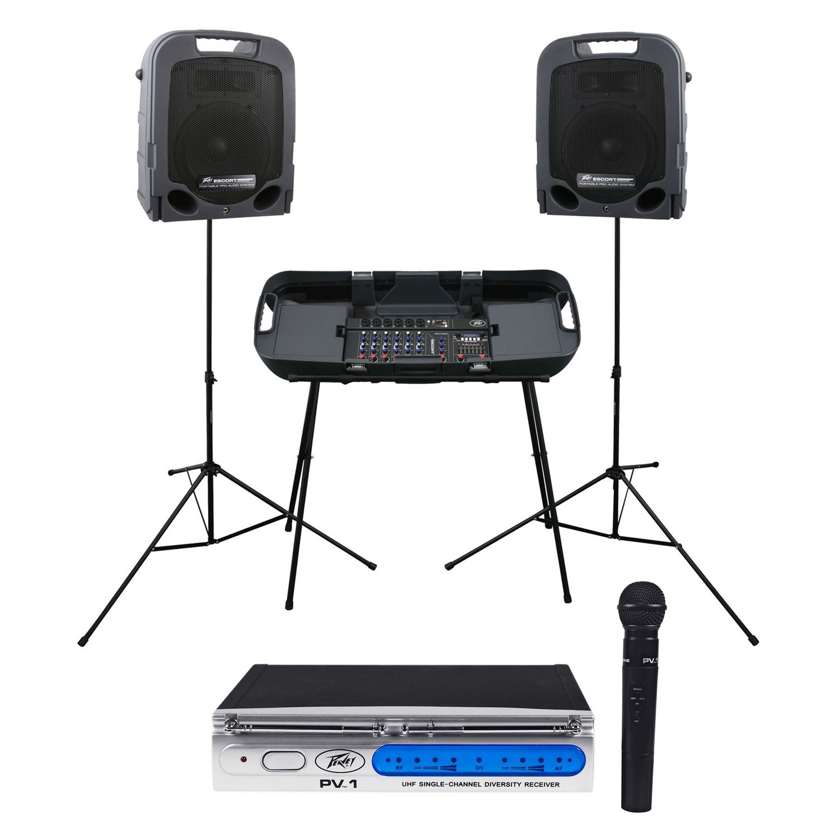 配信機器・PA機器・レコーディング機器 PEAVEY Escort Paquete: Peavey Escort 3000 300 Watt sistema de PA Portátil con
