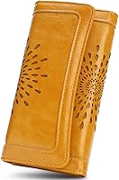 Vista 26 de Aphison - Cartera larga de cuero suave RFID para mujer, con caja de regalo