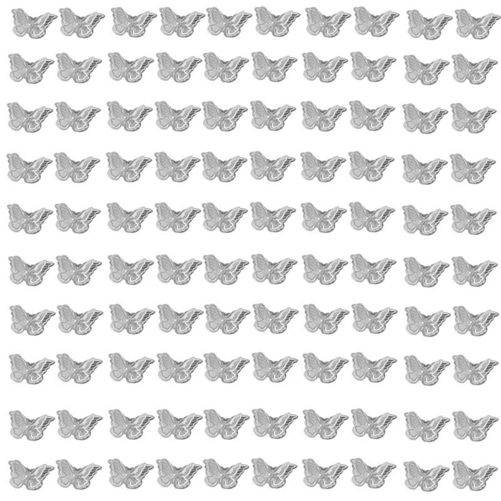 Tsophreniq Beautiful 2 Layer Fabric Butterfly Embellishments with Pearls Detail for Creative Designs Home Decoration Sewing Accessory