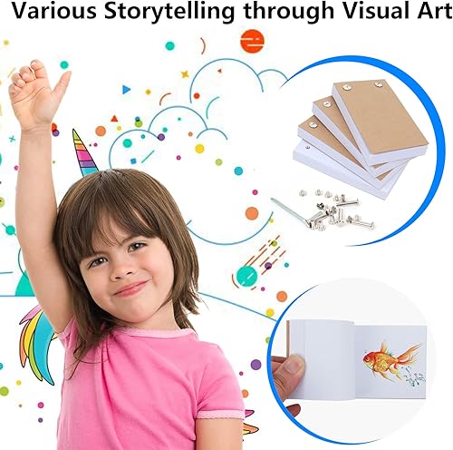 Miniatura 5 de Kit de libro con almohadilla de luz – Tablero de luz LED A5 y 320 hojas Flipbook para dibujar | Trazado | Dibujos, libros de papel con agujeros y