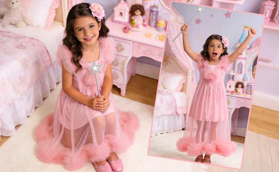 Amazon.com: Btonai Pink Witch Costume for Girls Pink 2 Piece Set
