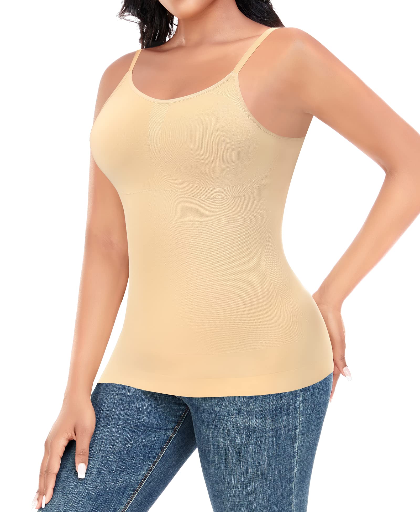 Augper Shapewear Camisoles With Built In Bra Tummy Control Compression Tank Tops For Women Body Shaper Padded Tanks - View #10