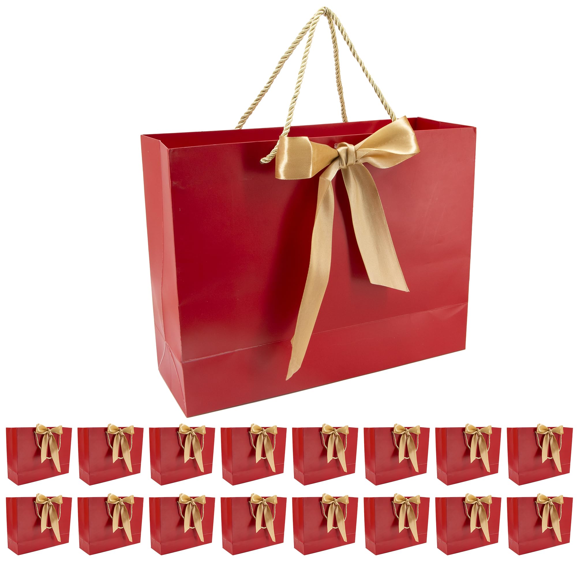 Time to Sparkle 16PCS Gift Bags with Bow Ribbon - Red