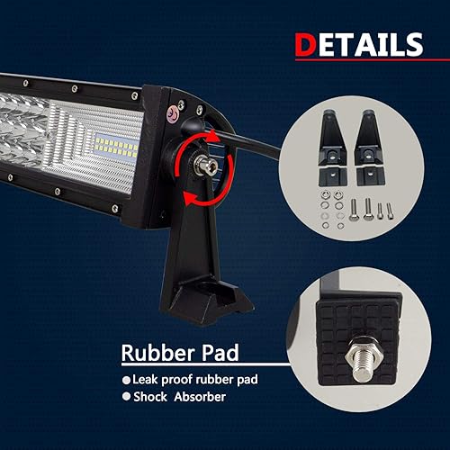 Miniatura 3 de AUXTINGS 42 inch 540W Curved Triple Row 7D Led Work Light Bar Spot Flood Combo Beam with Wiring Harness DC 12V-24V 6000k Offroad Vehicles 4x4 Atvs