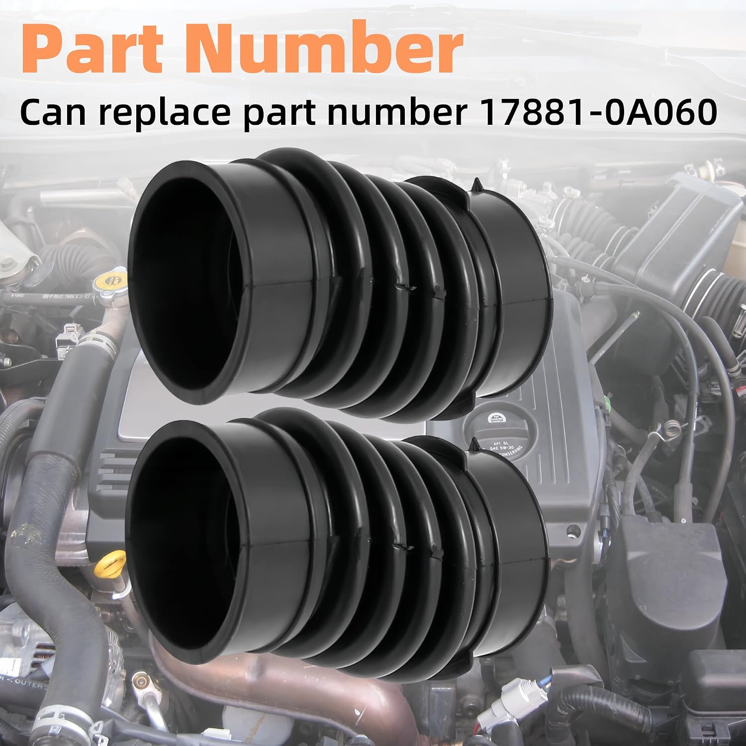 2 Pcs Air Intake Cleaner Hose 17881-0A060 Replacement for Toyota Avalon 2000-2004