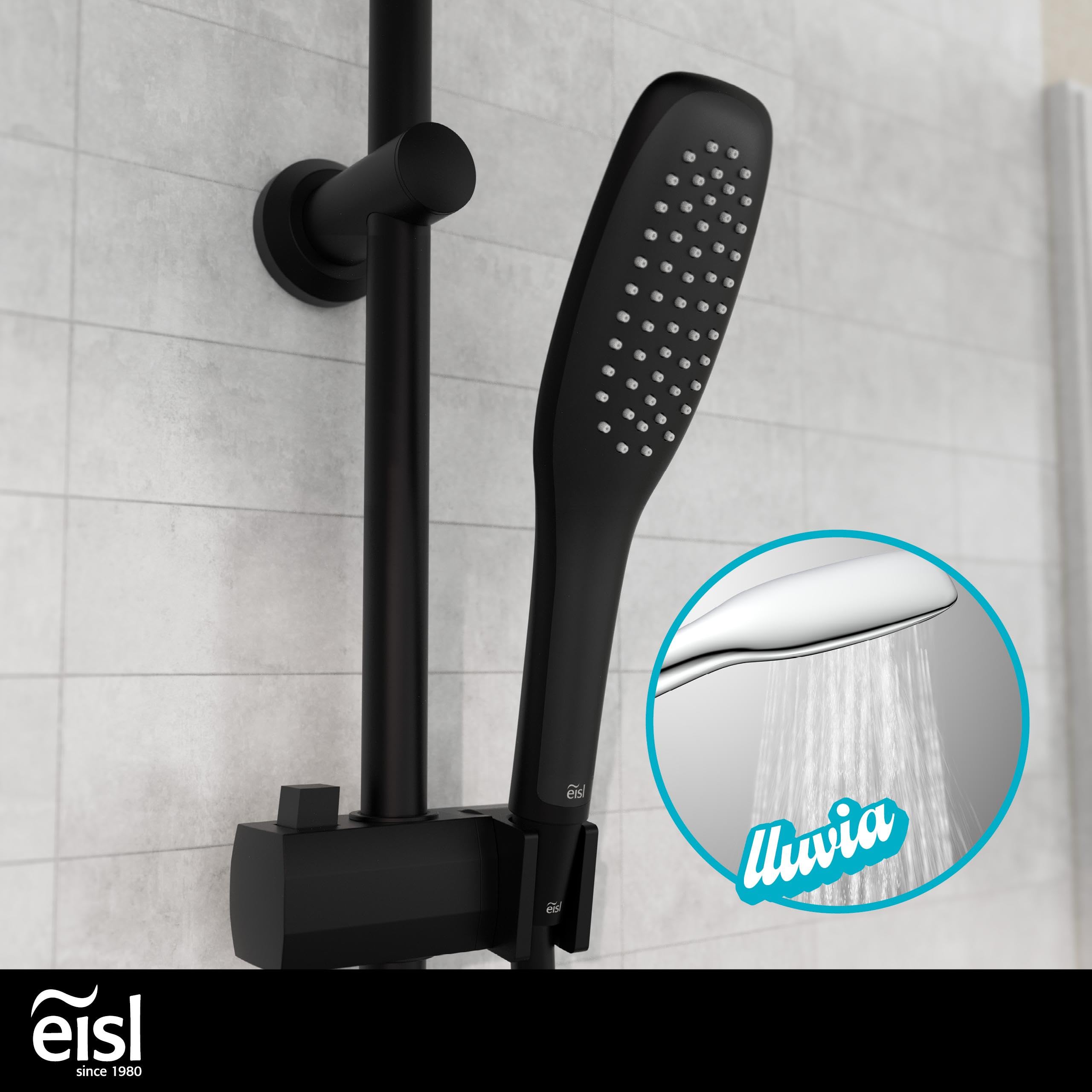 EISL Easy Fresh DX12006BL-A - Juego de ducha sin grifo (250 x 250 mm, sistema de ducha sin grifería 2 en 1, con ducha de lluvia grande (250 x 250 mm) y ducha de mano sin grifo para reequipar