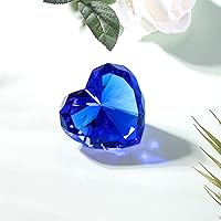 Vista 7 de Peso de papel de cristal azul con diamantes, gemas de vidrio con forma de corazón, diamantes reales para decoración, diamantes grandes para oficina